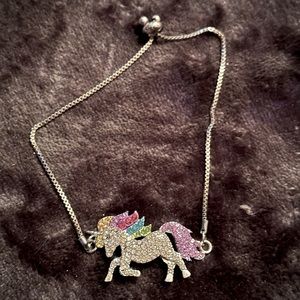 Artistique Sterling Silver Crystal Unicorn Pendant Necklace